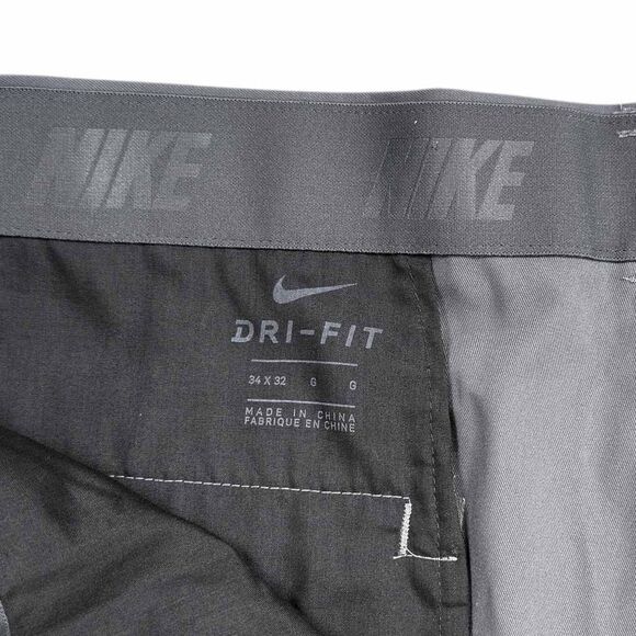 Nike Mens Golf Pants 34x32 Gray Dri-Fit Lightweight Stretch Performance Trousers - Picture 3 of 6